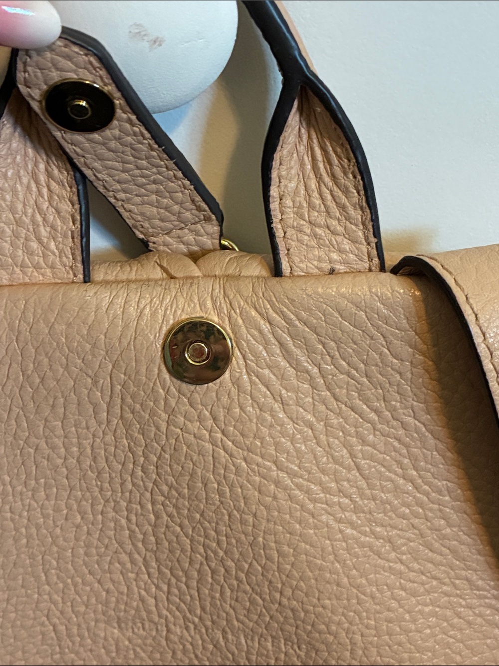 Aimee Kestenberg Blush Leather Pebbled Backpack with Gold Hardware - Picture 6 of 11